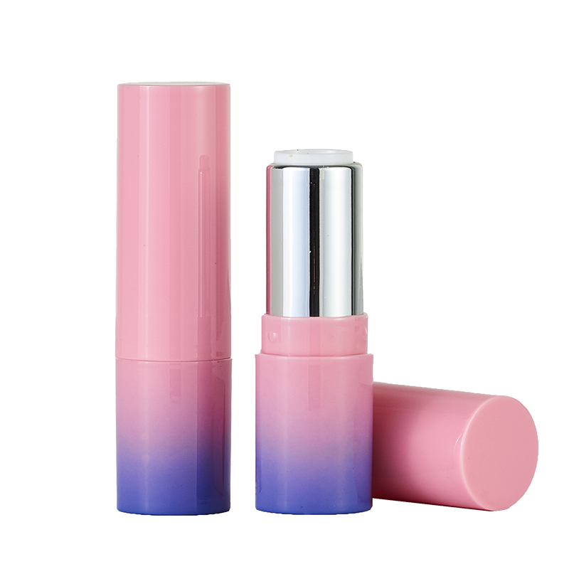 Round gradient lipstick tube plastic empty lipstick packaging 8026